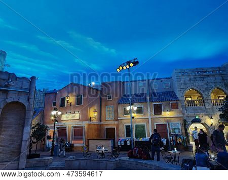 Billund, Denmark - June 11 2022: Legoland Billund Resort. Famous Amusement Park, Hotel And Lego Hous