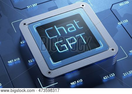 Inscription Chat Gpt On The Abstract Processor. Chatgpt Chat With Ai Or Artificial Intelligence Smar