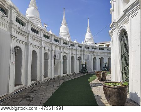 Bangkok, Thailand- 14 Feb, 2023: Wat Prayun Wongsawat Worawihan Buddhist Temple In Bangkok, Thailand