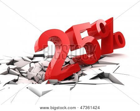 ส่วนลด 25 เปอร์เซ็นต์แบ่งพื้น