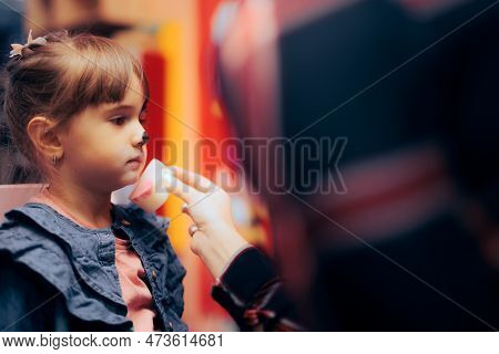 Little Actress Girl Having Stage Makeup Applied