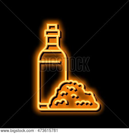 Vinegar Rice Neon Light Sign Vector. Vinegar Rice Illustration