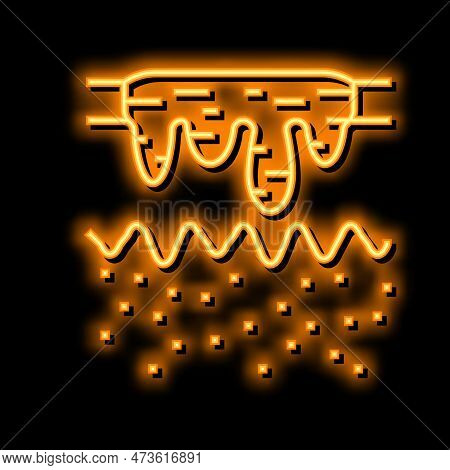Hyperpigmentation Acne Scar Neon Light Sign Vector. Hyperpigmentation Acne Scar Illustration