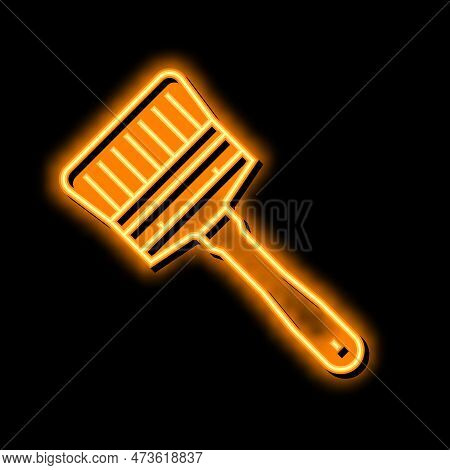 Brush Tool Repair Neon Light Sign Vector. Brush Tool Repair Illustration