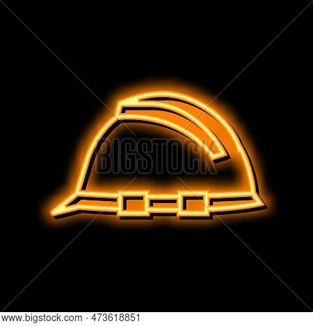 Helmet Tool Repair Neon Light Sign Vector. Helmet Tool Repair Illustration