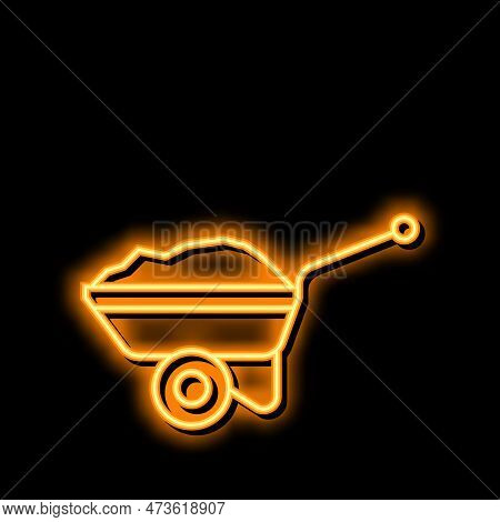 Wheelbarrow Tool Repair Neon Light Sign Vector. Wheelbarrow Tool Repair Illustration