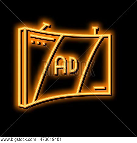 Pop Up Display Exhibition Neon Light Sign Vector. Pop Up Display Exhibition Illustration