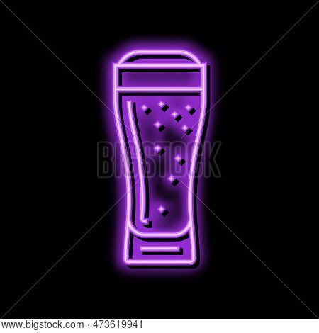 India Pale Ale Beer Glass Neon Light Sign Vector. India Pale Ale Beer Glass Illustration