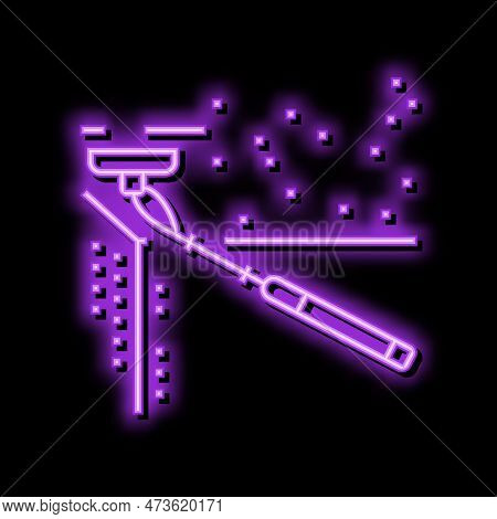Ceiling Sanding Neon Light Sign Vector. Ceiling Sanding Illustration