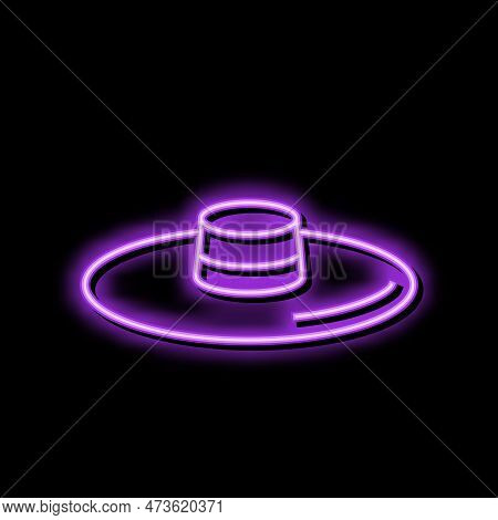 Chupalla Hat Cap Neon Light Sign Vector. Chupalla Hat Cap Illustration