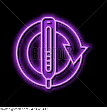 Recurring Fever Hiv Symptom Neon Light Sign Vector. Recurring Fever Hiv Symptom Illustration