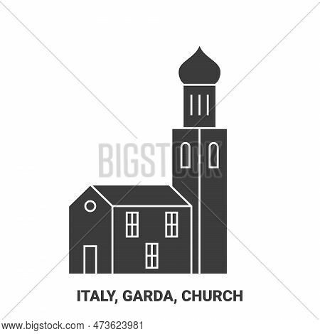 Italy, Garda, Travels Landsmark Travel Landmark Vector Illustration