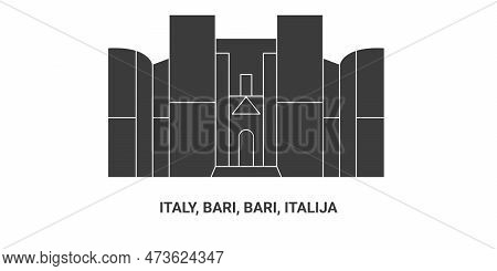 Italy, Bari, Bari, Italija, Travel Landmark Vector Illustration