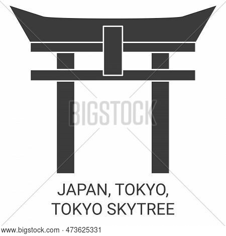 Japan, Tokyo, Tokyo Skytree Travel Landmark Vector Illustration
