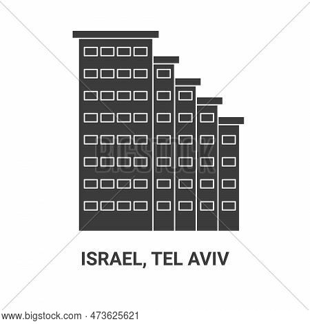 Israel, Tel Aviv Travel Landmark Vector Illustration