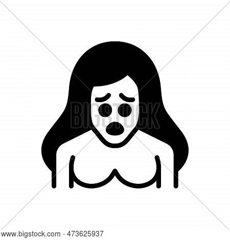 Black Solid Icon For Nervous Disquieting Confused Jittery Distraught Restless Uneasy Bothered Fidget