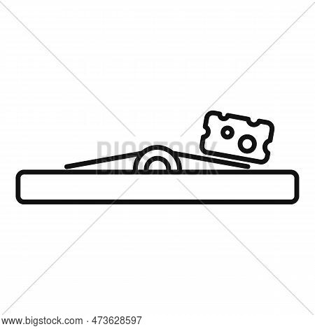 Cheese Mouse Trap Icon. Outline Cheese Mouse Trap Icon For Web Design Isolated On White Background
