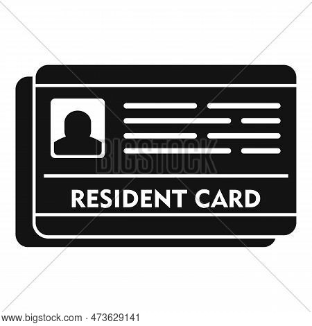 Resident Card Icon. Simple Illustration Of Resident Card Icon For Web Design Isolated On White Backg