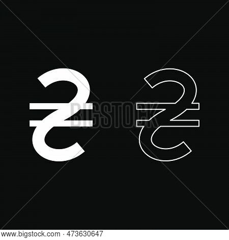 Hryvnia Uah Symbol Money Ukraine Ukrainian Currency Sign Set Icon White Color Vector Illustration Im