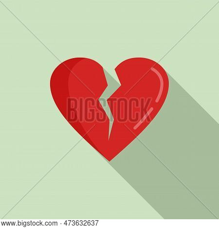Teen Problems Heartbrake Icon. Flat Illustration Of Teen Problems Heartbrake Icon For Web Design