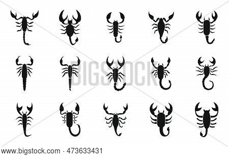 Scorpio Icons Set. Simple Set Of Scorpio Icons For Web Design On White Background