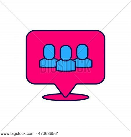 Filled Outline Project Team Base Icon Isolated On White Background. Business Analysis And Planning, 