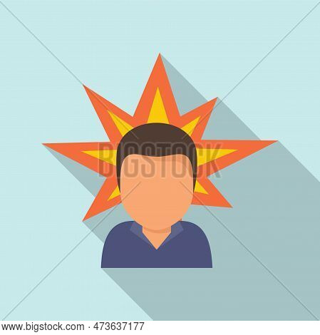 Agressive Man Icon. Flat Illustration Of Agressive Man Icon For Web Design