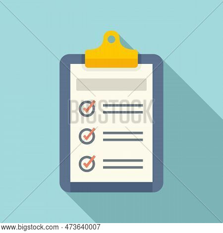 Syllabus Daily Clipboard Icon. Flat Illustration Of Syllabus Daily Clipboard Icon For Web Design