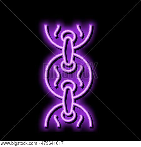 Puffed Mariner Chain Neon Light Sign Vector. Puffed Mariner Chain Illustration