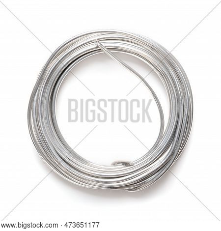 Rolled Up Soft Solder Wire. Fusible Metal Alloy With 60 Percent Tin, Used To Create A Permanent Bond