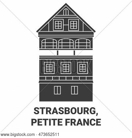 France, Strasbourg, Petite Travel Landmark Vector Illustration