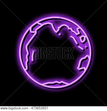 Indian Ocean Map Neon Light Sign Vector. Indian Ocean Map Sign. Isolated Symbol Illustration
