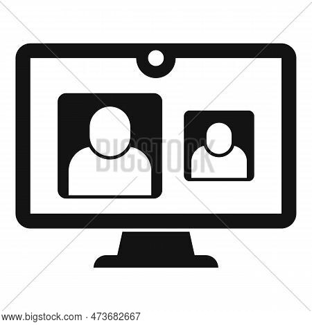 Family Video Call Icon. Simple Illustration Of Family Video Call Icon For Web Design Isolated On Whi