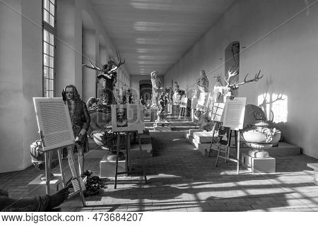 Schwetzingen, Germany - February 6, 2019: Lapidarium In Schwetzingen Palace Gardens. It Is The Large