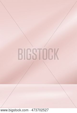 Background Product Display Beige Scene With Platform,3d Interior Background.vector Empty Studio Room