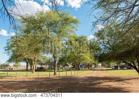 Upington, South Africa - Feb 24, 2023: Camping At Kalahari Monate Lodge On Road R360 North Of Upingt
