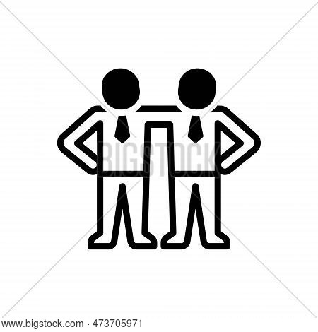Black Solid Icon For Belongs Friend Conceptual Pertain Appertain Colleague Affiliate Coworker Togeth
