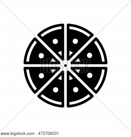 Black Solid Icon For Portion Slice Part Section Piece Allocation Segment Division Pizza Binnate Frag
