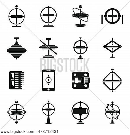 Gyroscope Tool Icons Set. Simple Set Of Gyroscope Tool Icons For Web Design On White Background