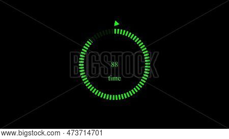 A Circular Loading Bar With Time Elapsed Digital Technology Led Display Illustration Background.