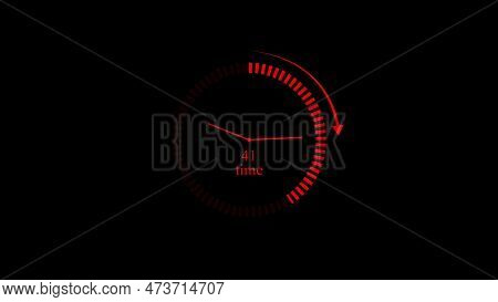 A Circular Loading Bar With Time Elapsed Digital Technology Led Display Illustration Background.