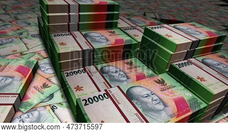 Indonesian Rupiah 20000 Idr Banknote Money 3D Illustration