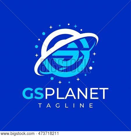 Modern Digital Planet Letter G S Gs Sg Logo Design. Technology Space Initial Gs.