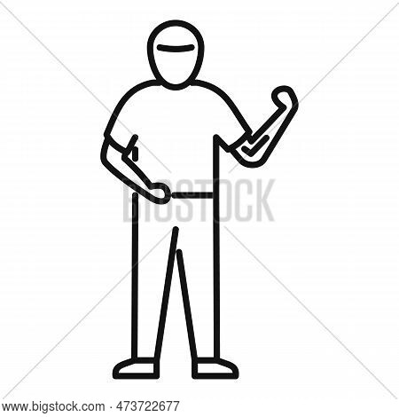 Amputee Hand Icon. Outline Amputee Hand Icon For Web Design Isolated On White Background