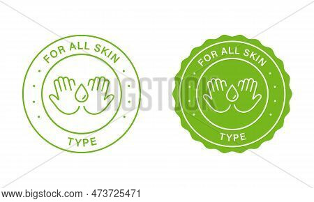 Cosmetic Beauty Natural Products For All Skin Types Stamps Set. Guaranteed Dermatology Sensitive Ski
