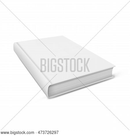 Vector Image Of Book With Hardcover Or Softcover. Blank Or Clear Template For Publishing And Promoti