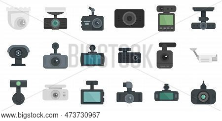 Dvr Icons Set. Flat Set Of Dvr Icons Isolated On White Background
