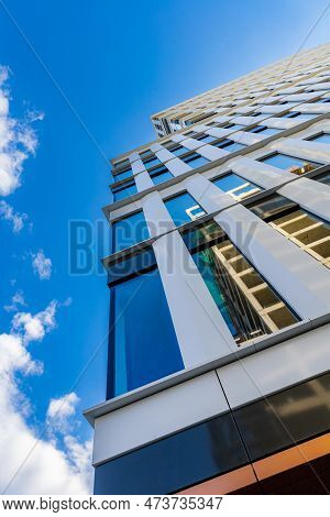 Wroclaw, Poland - June 2022: Facades Of A New High-rise Office Buildings In The 