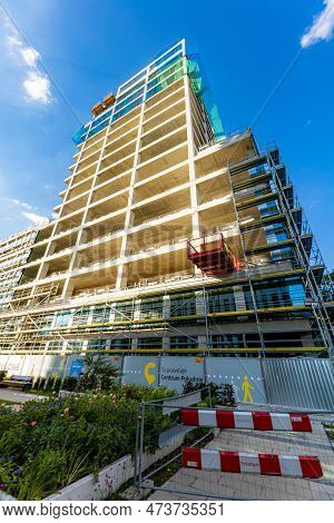 Wroclaw, Poland - June 2022: Facades Of A New High-rise Office Buildings In The 