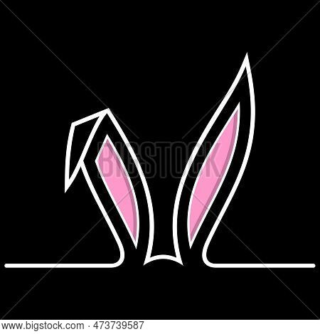 Easter Bunny Ear Vector. Black Background.
Easter Symbol Ornament In White, Pink And Black.
Useable 